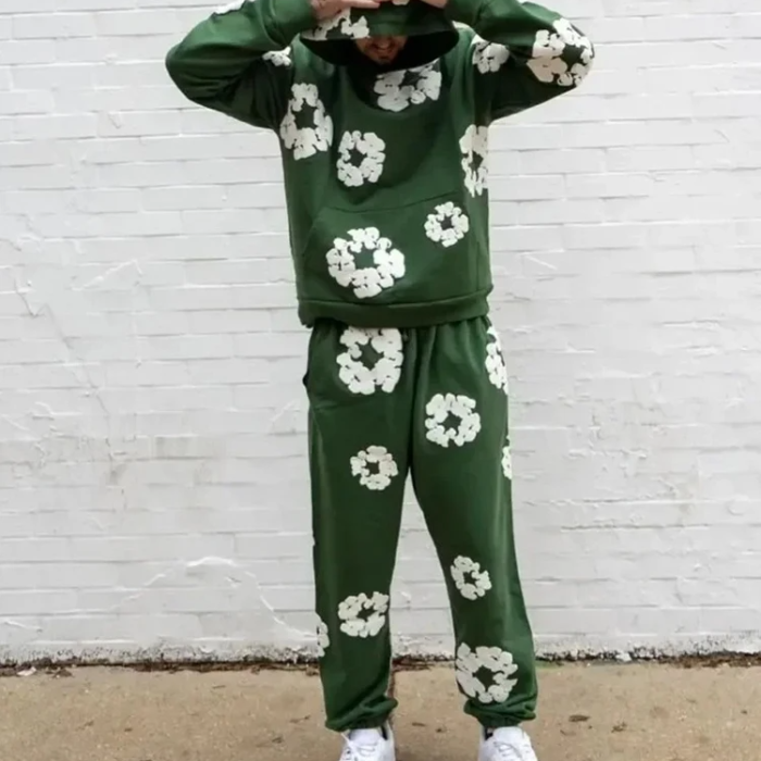 Caleb – Floral Long-Sleeved Hoodie & Wide-Leg Trousers Set