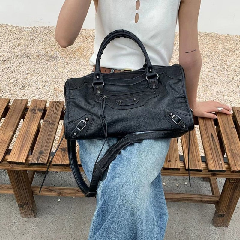 Astrid - Casual Multi-Zip Handbag with Shoulder Strap