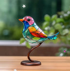 Handcrafted Bird Suncatcher | Stained Glass Window Decoration