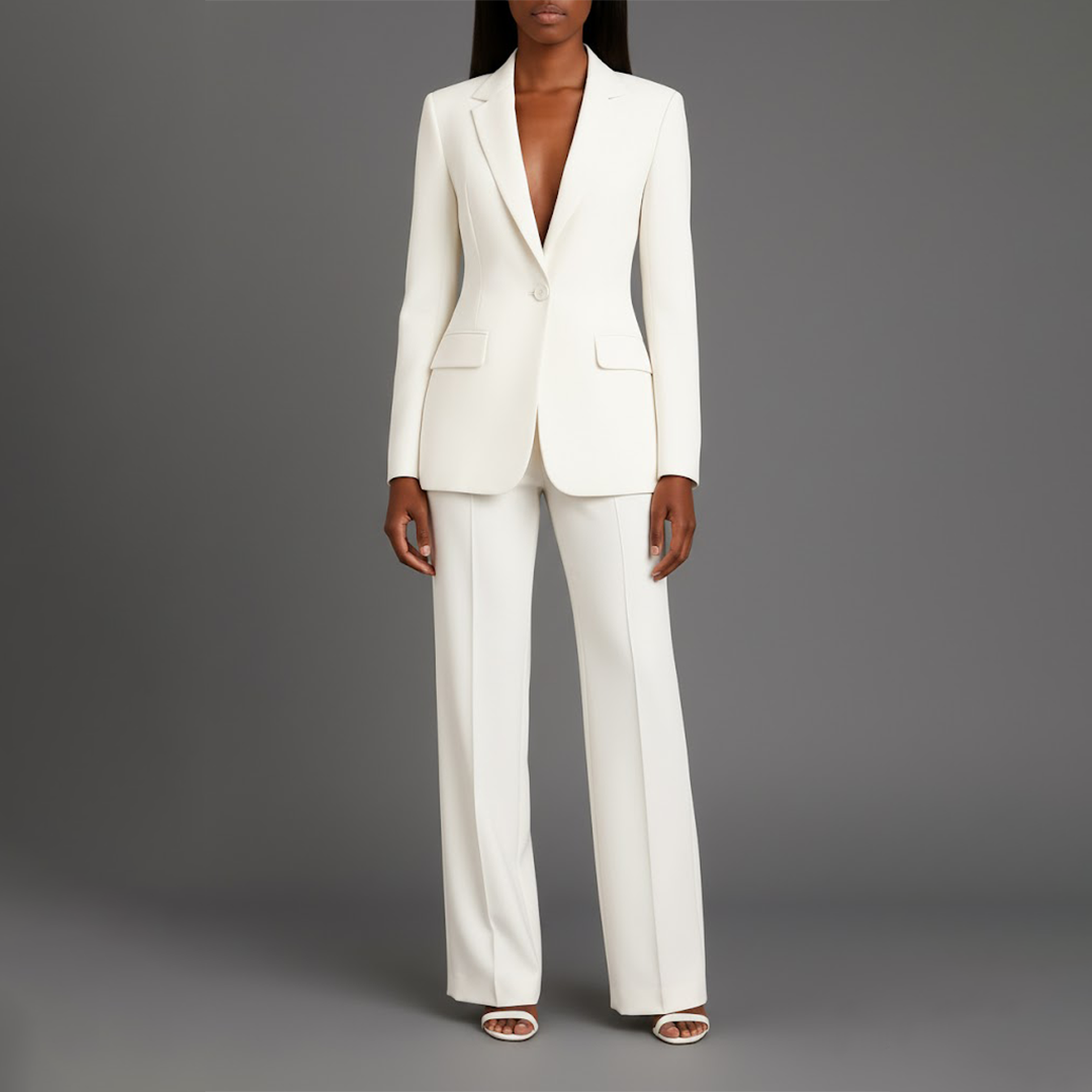 Christian | Ensemble de Costume Femme Chic avec Blazer Long Sur Mesure