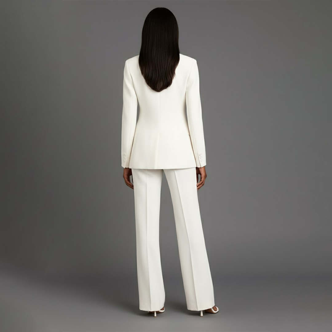 Christian | Ensemble de Costume Femme Chic avec Blazer Long Sur Mesure