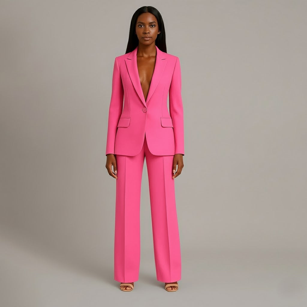 Christian | Ensemble de Costume Femme Chic avec Blazer Long Sur Mesure