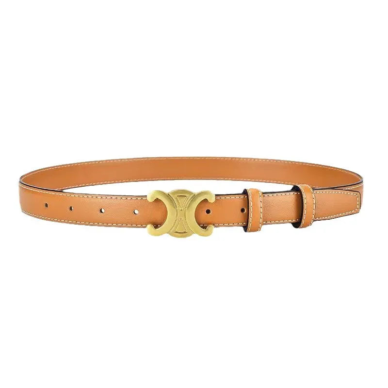 Black Leather Belt with Gold Buckle | Elegance & Versatility for All Occasions