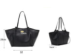LYRA – Large Black PU Leather Handbag