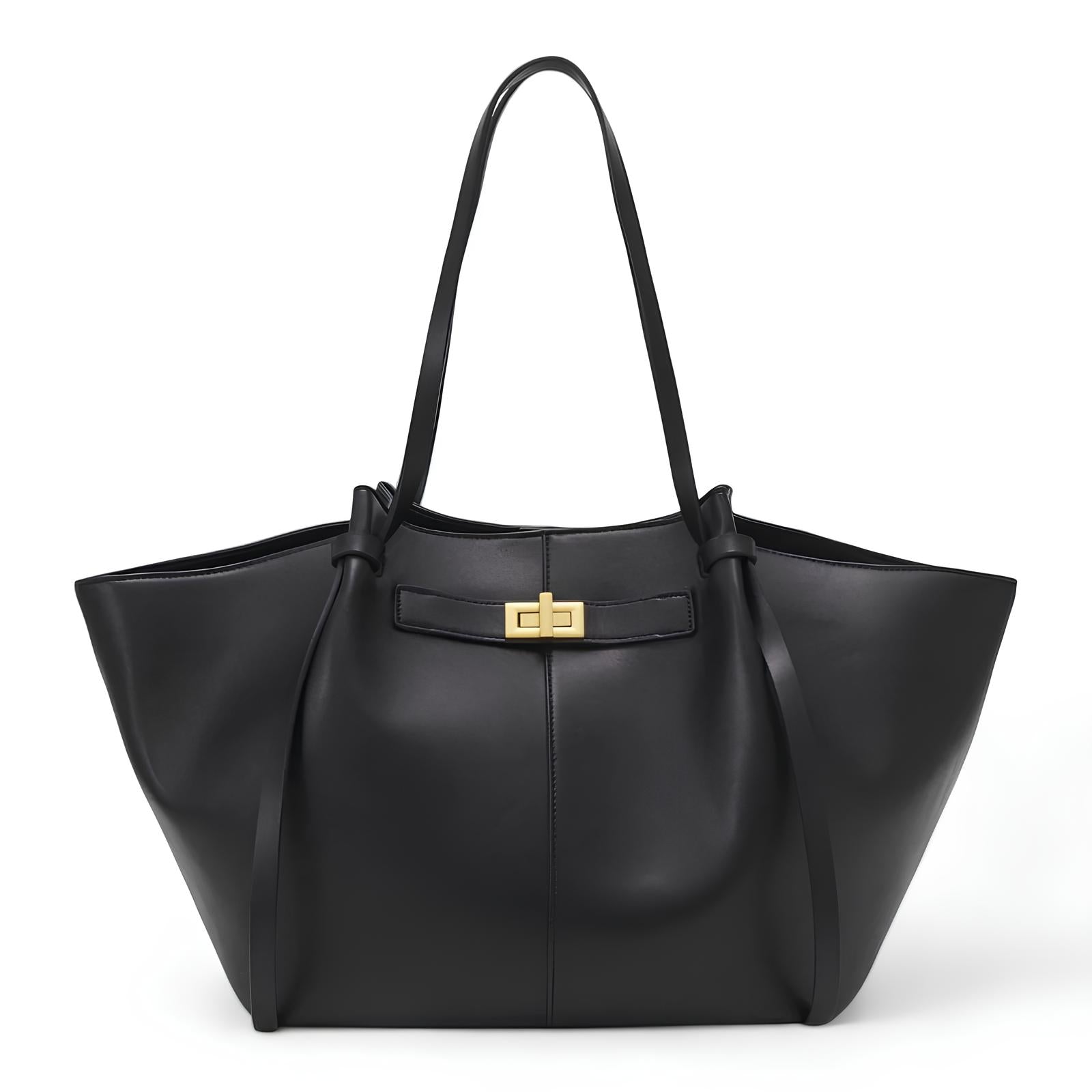 LYRA – Large Black PU Leather Handbag