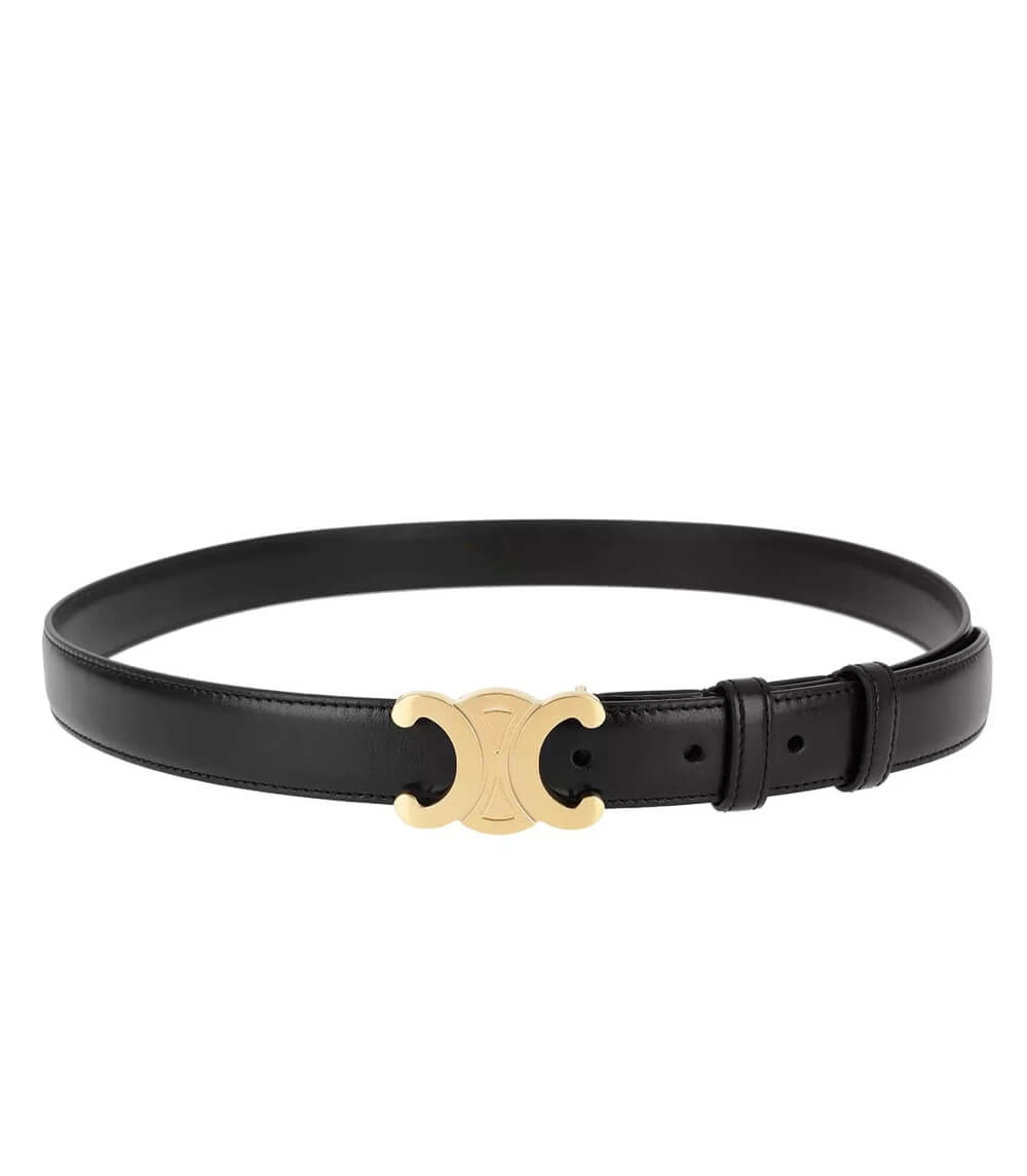 Black Leather Belt with Gold Buckle | Elegance & Versatility for All Occasions