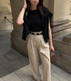 Black Leather Belt with Gold Buckle | Elegance & Versatility for All Occasions
