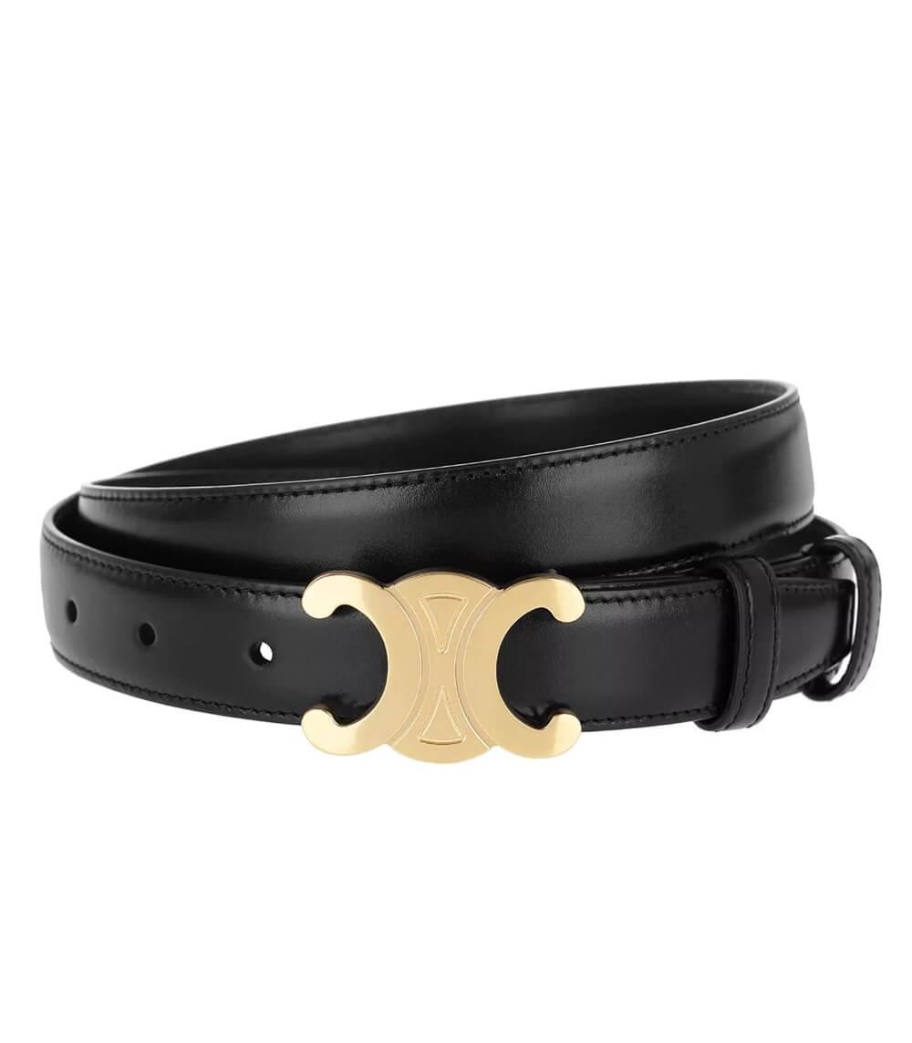Black Leather Belt with Gold Buckle | Elegance & Versatility for All Occasions