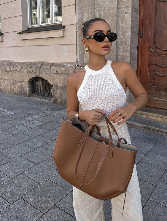 Olivia – Chic Tote Bag with Dual Handles and Detachable Shoulder Strap