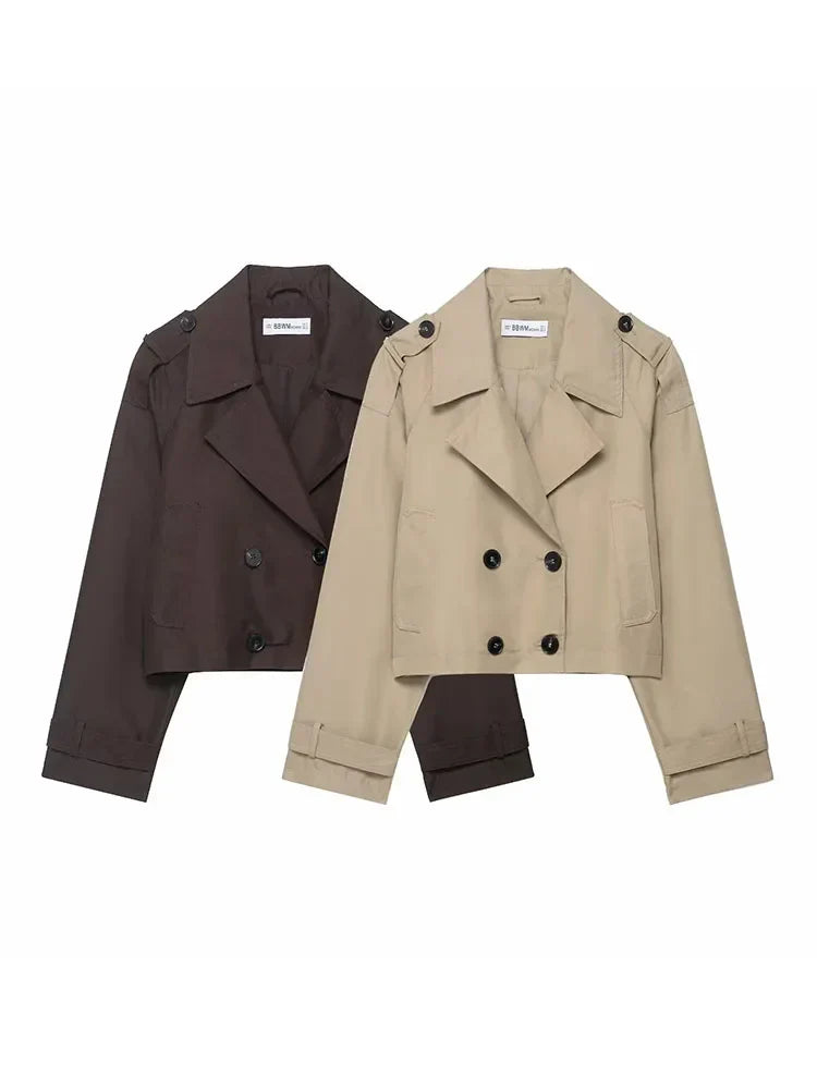 Elegant Women's Trench Coat | Double-Breasted with Practical Pockets