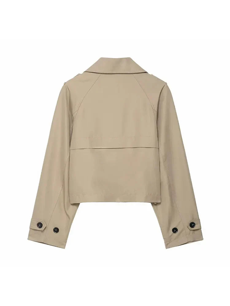 Elegant Women's Trench Coat | Double-Breasted with Practical Pockets