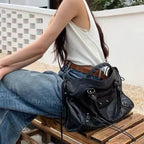 Astrid - Casual Multi-Zip Handbag with Shoulder Strap
