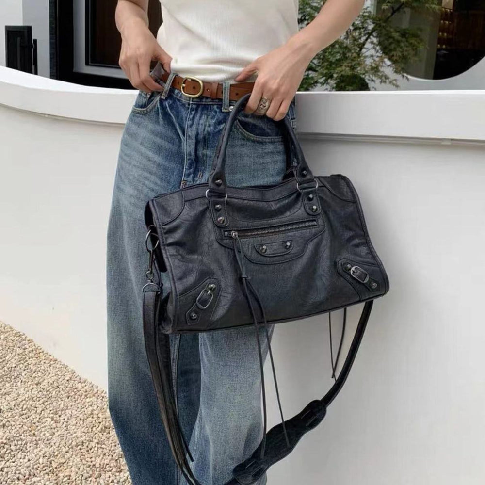 Astrid - Casual Multi-Zip Handbag with Shoulder Strap