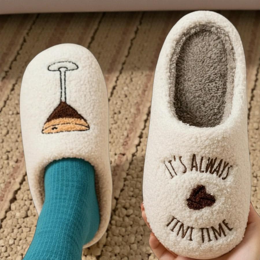 Espresso Martini Slippers - Women's Fluffy Cotton House Shoes