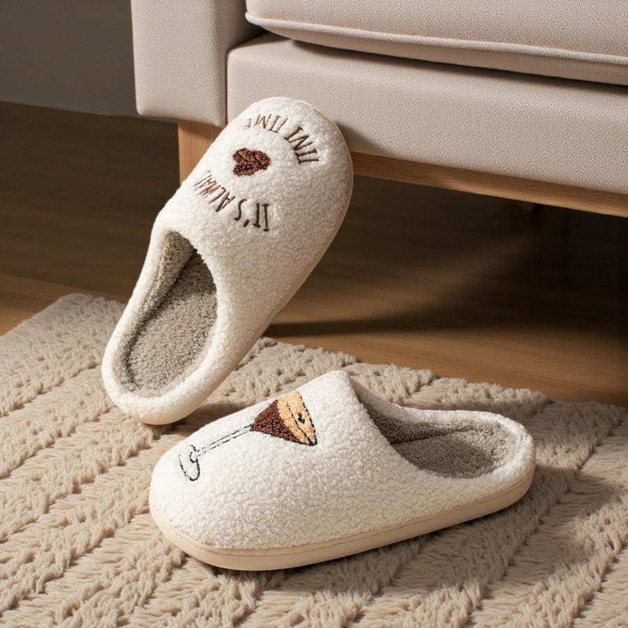 Espresso Martini Slippers - Women's Fluffy Cotton House Shoes