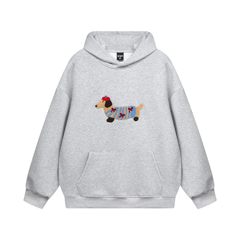 Milo | Unisex Oversize Hoodie with Dachshund Embroidery