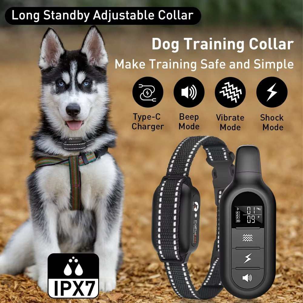 Electric Dog Training Collar with Remote Control, Waterproof, 16 Adjustable Shock Levels, 1000m Range, Beep & Vibration Modes- Mansuri